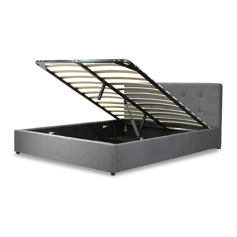 Lit coffre électrique XXL avec tête de lit design en tissu - Collection Electro