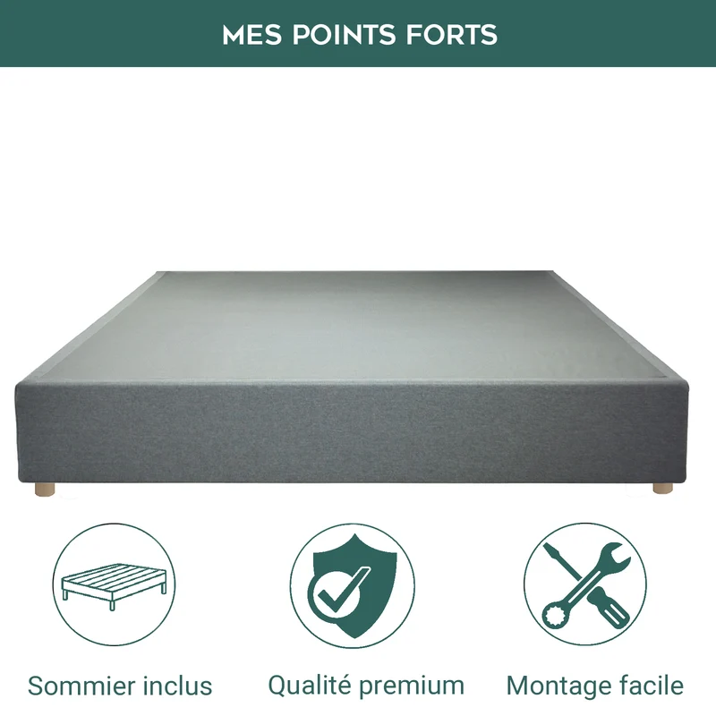 Lit déhoussable en tissu et sommier à lattes flexibles - Collection Magic'Bed