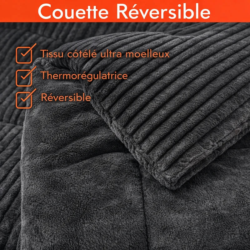 Couette haut de gamme grand froid, réversible - Collection Coton Club