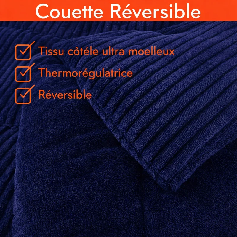 Couette haut de gamme grand froid, réversible - Collection Coton Club