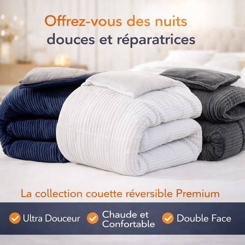 Couette haut de gamme grand froid, réversible - Collection Coton Club