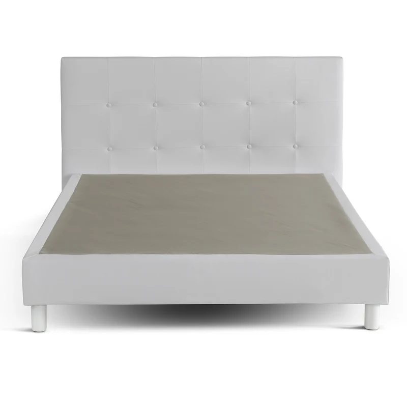 Lit capitonné contemporain en simili cuir avec sommier - Collection Triomphe