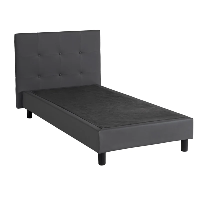 Lit capitonné contemporain en simili cuir avec sommier - Collection Triomphe