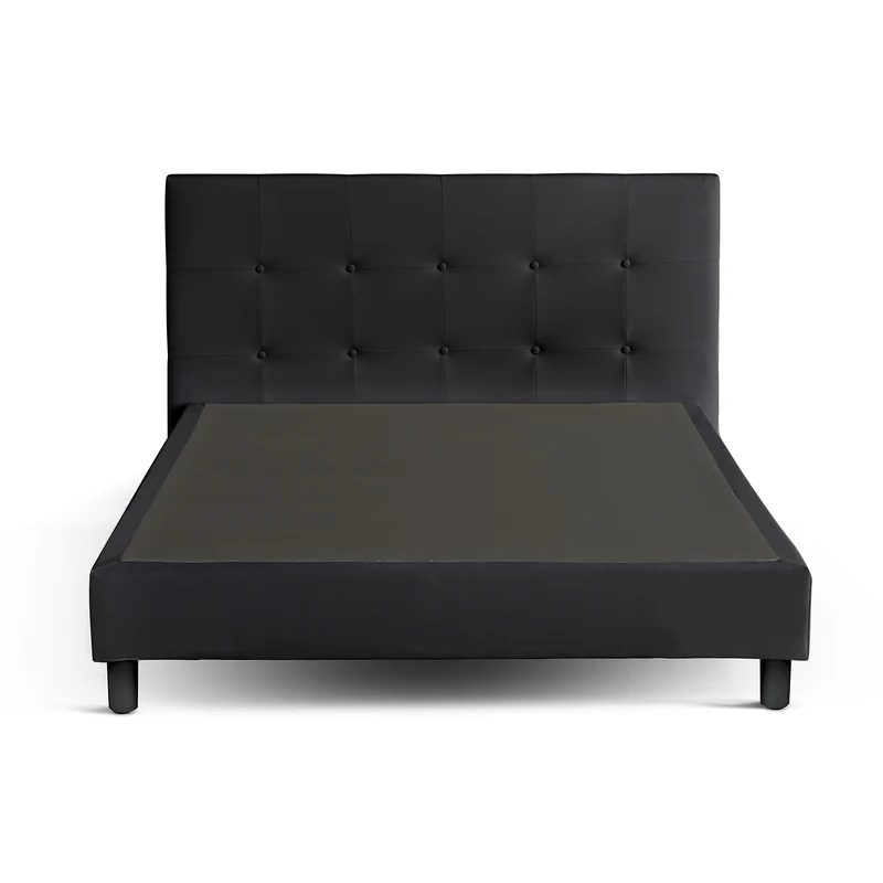 Lit capitonné contemporain en simili cuir avec sommier - Collection Triomphe