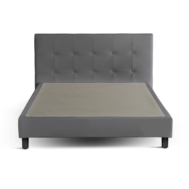 Lit capitonné contemporain en simili cuir avec sommier - Collection Triomphe