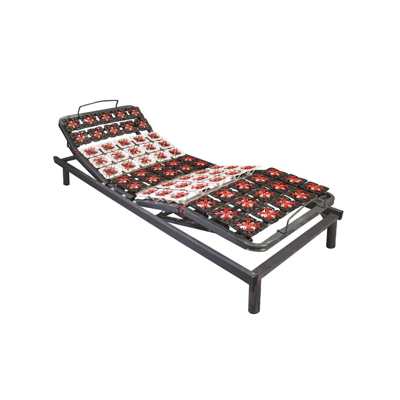 Pack lit électrique orthopédique, tissu gris clair, matelas inclus - Collection Technoflex