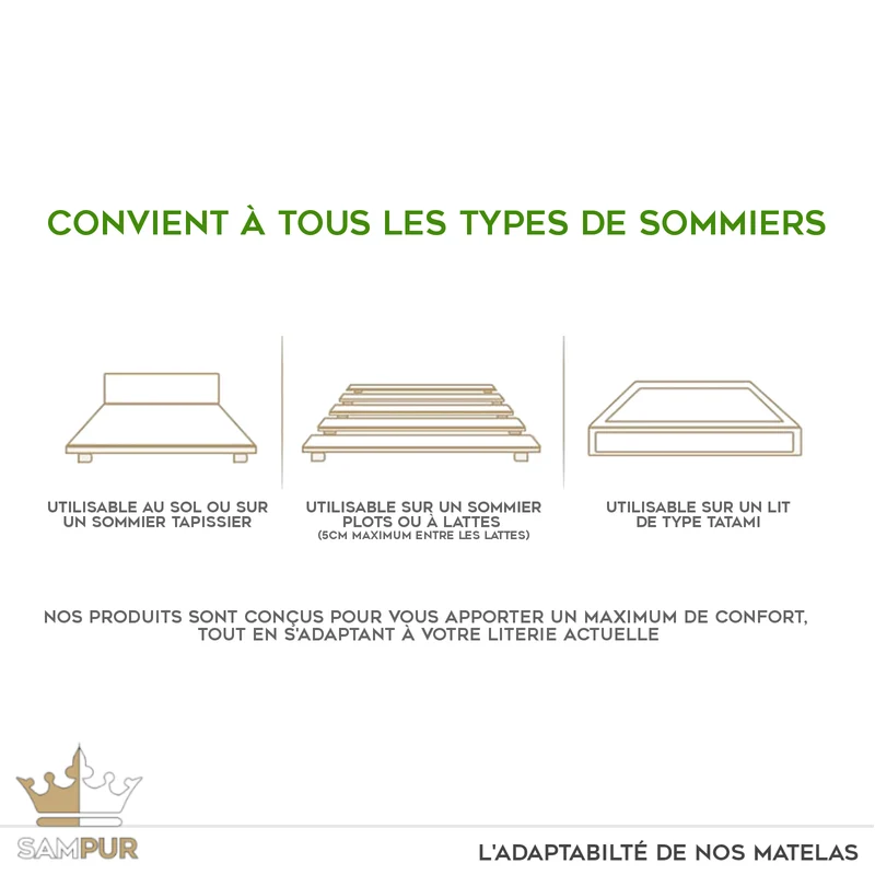Matelas hybride, haut de gamme, soutien équilibré - Collection BIO Luxury