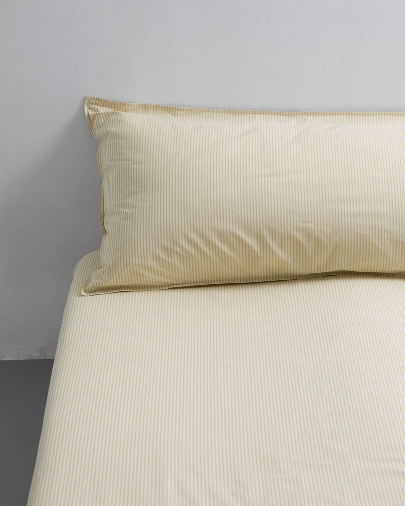 bedMATE Sloop Streep Katoen Lemon Ecru