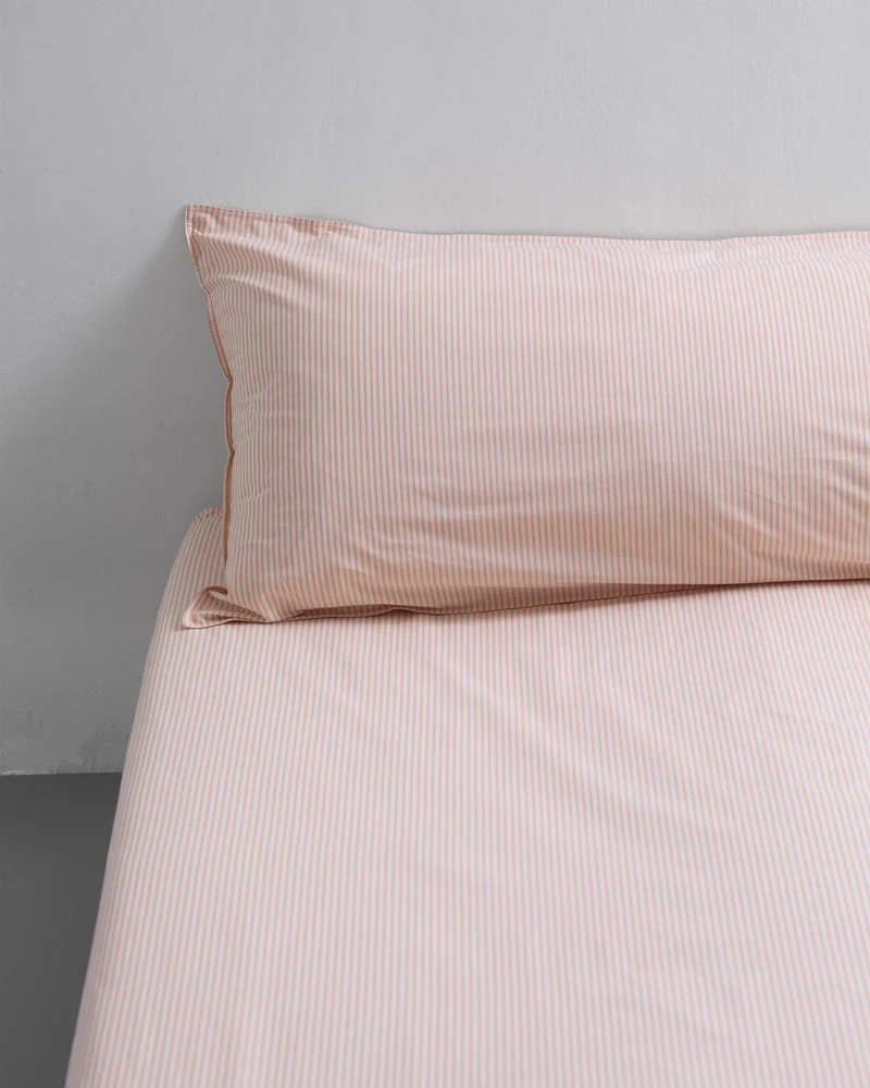 bedMATE Sloop Streep Katoen Peach Ecru