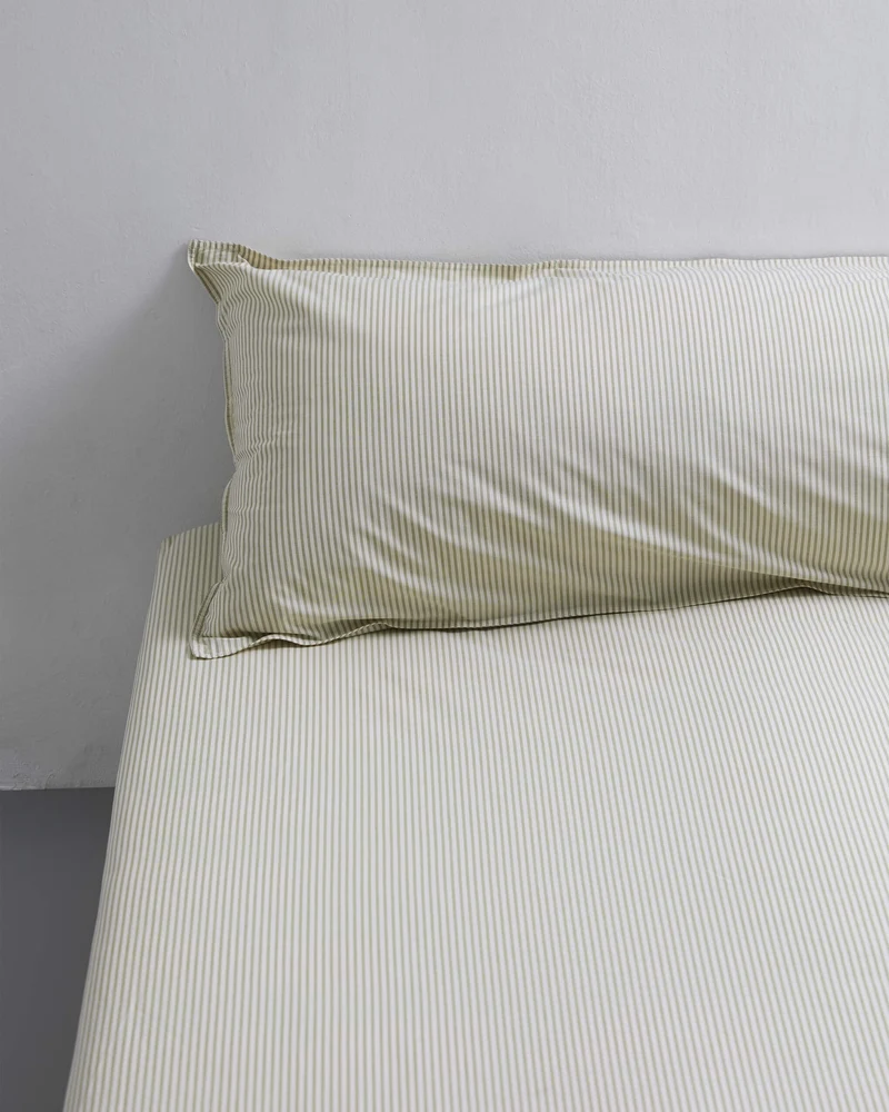 bedMATE Sloop Streep Katoen Olive Ecru