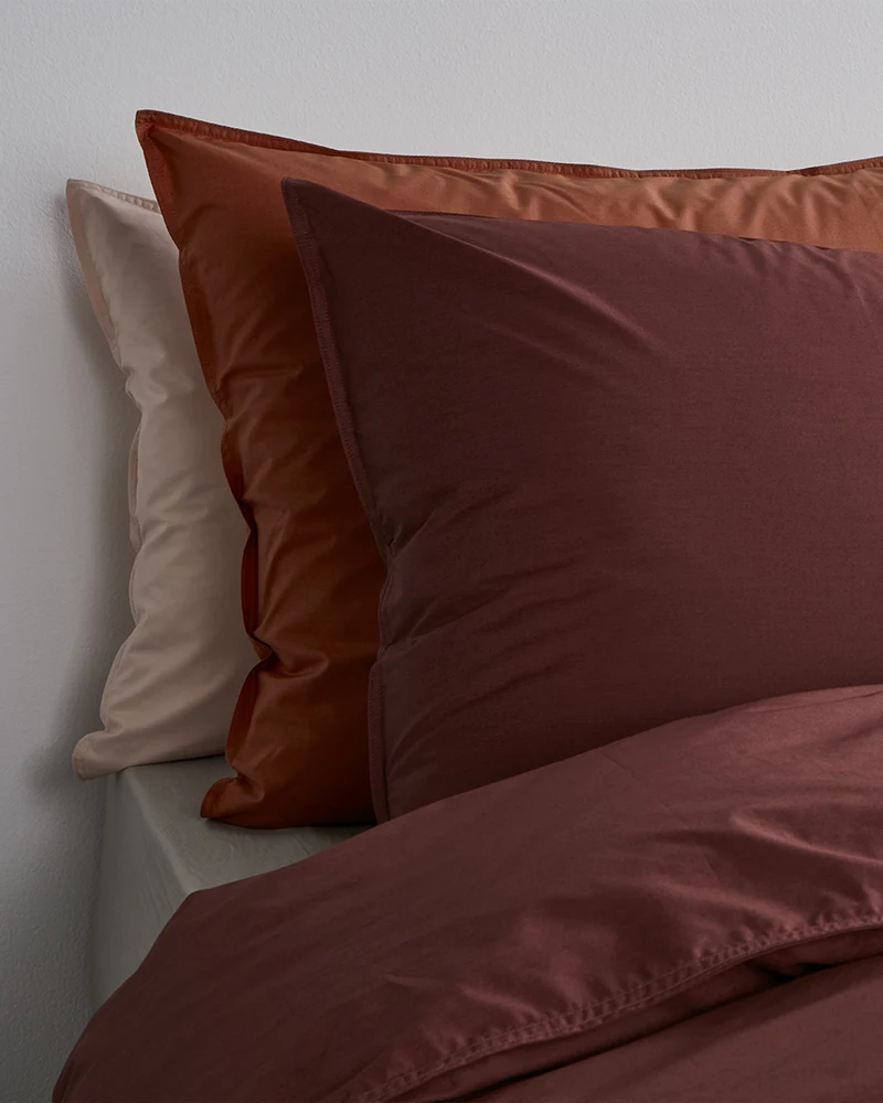 Housse De Couette Set Coton Brique Red