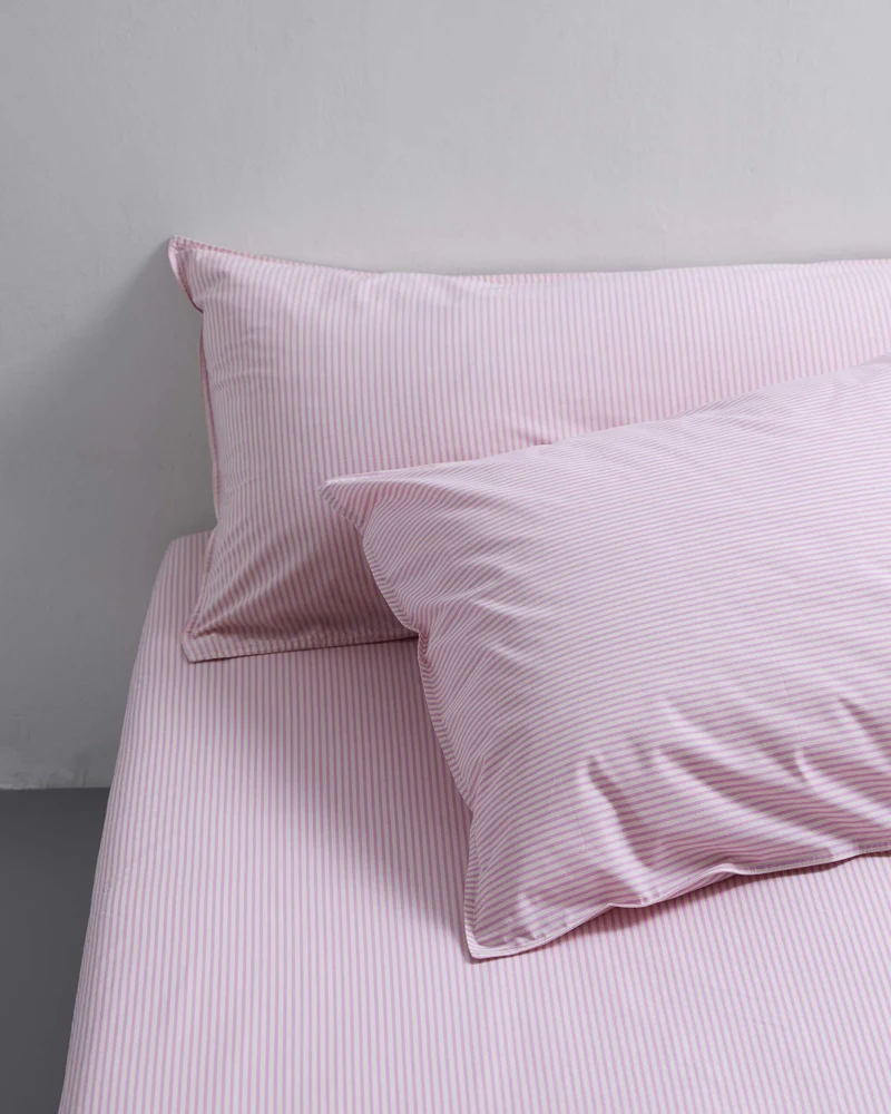 bedMATE Sloop Streep Katoen Pink Ecru