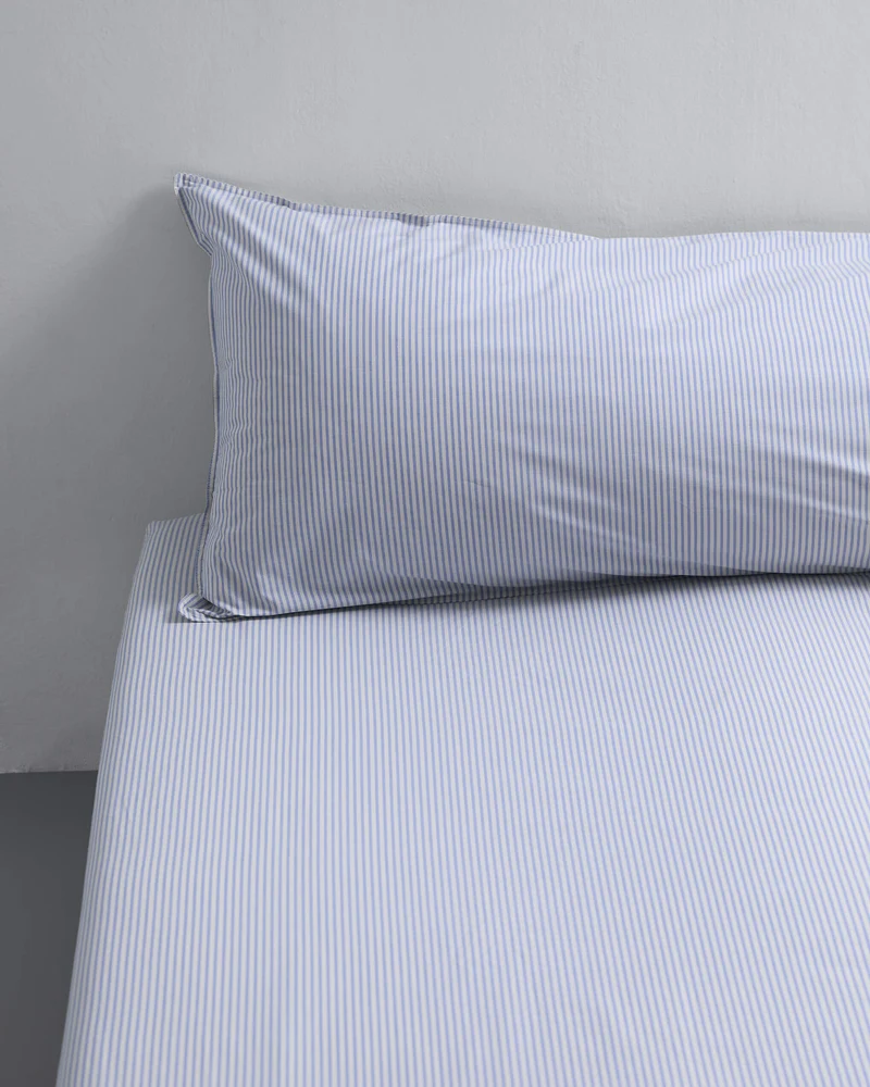 bedMATE Sloop Streep Katoen Blue Ecru