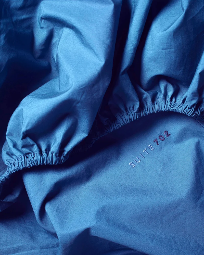 Hoeslaken Katoen Cobalt Blue