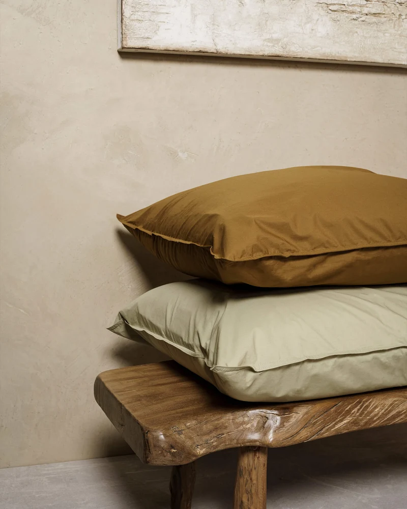 Kussensloop Katoen Khaki Gold