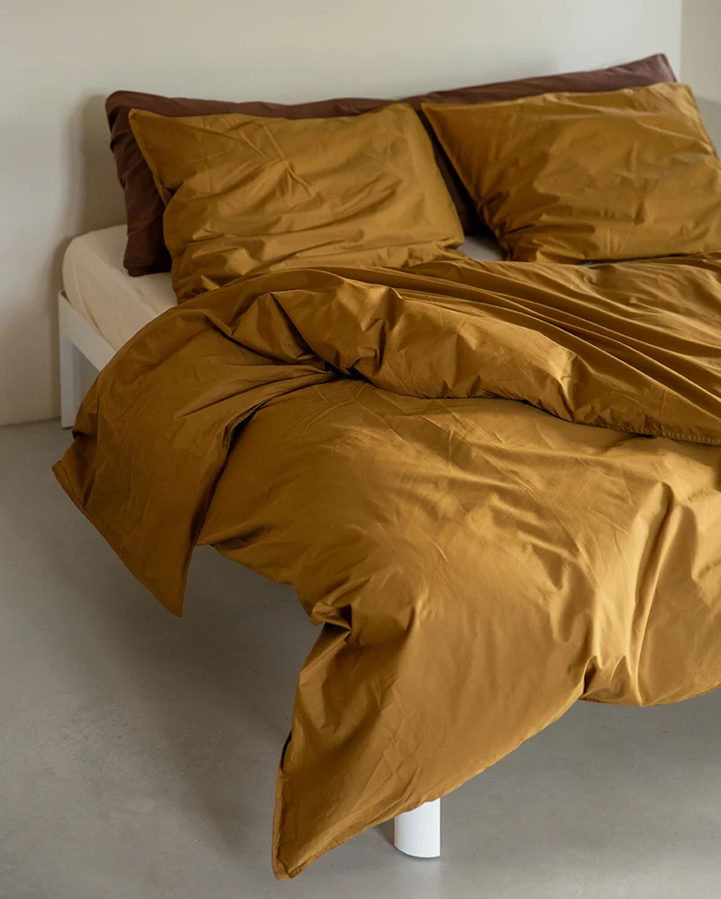 Dekbedovertrek Katoen Khaki Gold