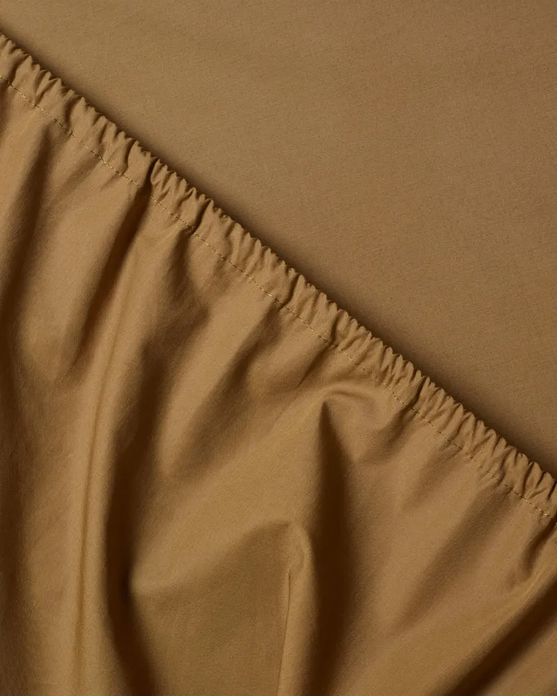 Hoeslaken Katoen Khaki Gold
