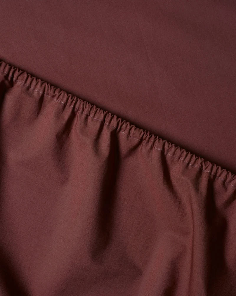Hoeslaken Katoen Brique Red