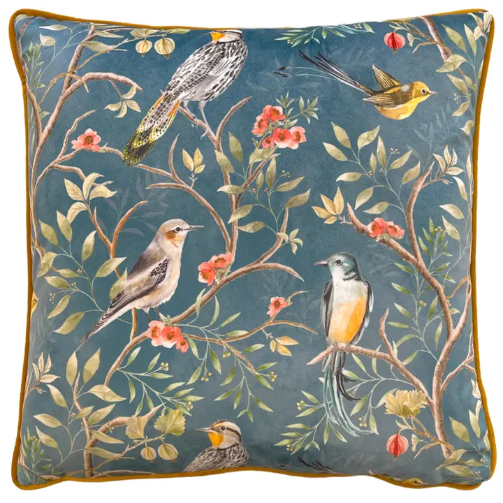 Samt-Kissen Orient 43x43cm Schieferblau