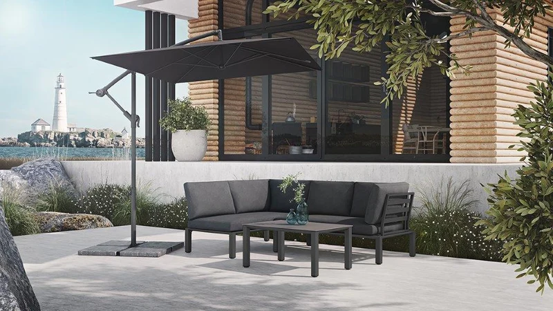 MWH Widoo Loungeecke 3tlg. Iron Grey