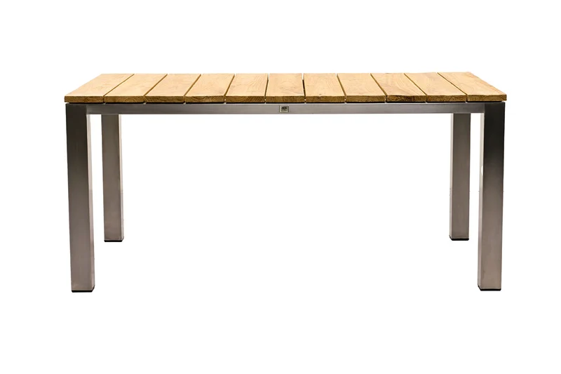 Zeo Living Gartentisch Vancouver 165 x 90cm Teak/Edelstahl