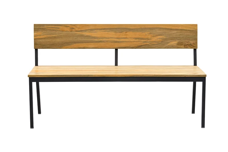 Gartenbank Paris 145cm Teak/Edelstahl pulverbeschichtet