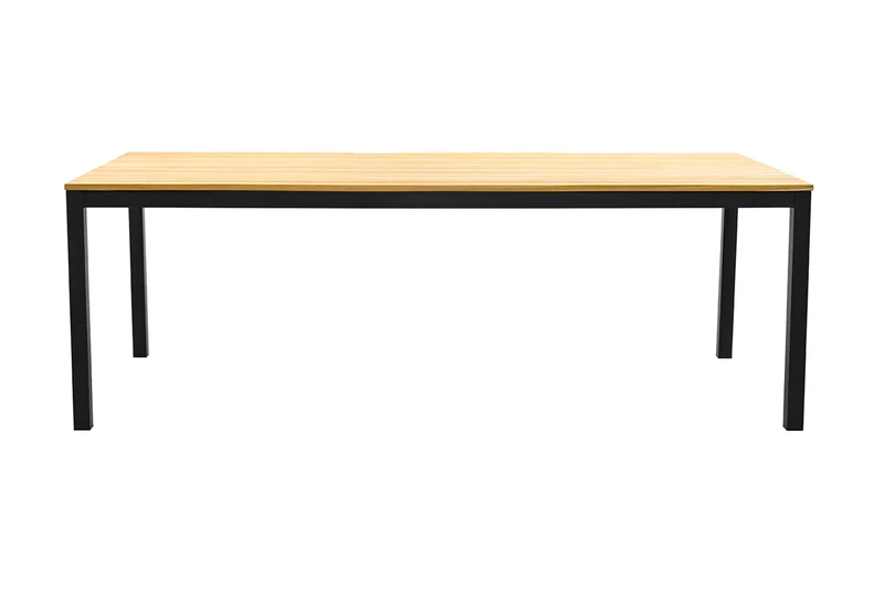Zeo Living Gartentisch Monaco 220 x 100 Teak/Edelstahl pulverbeschichtet
