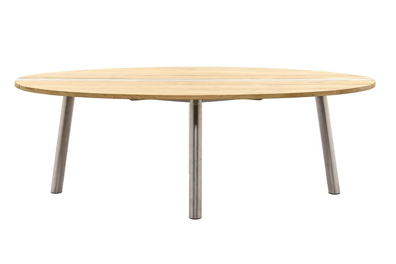 Zeo Living Gartentisch Arsenal 230 x 110cm Teak/Edelstahl