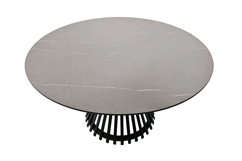 Zeo Living Gartentisch Pasadena 140cm rund Glaskeramik/Stahl
