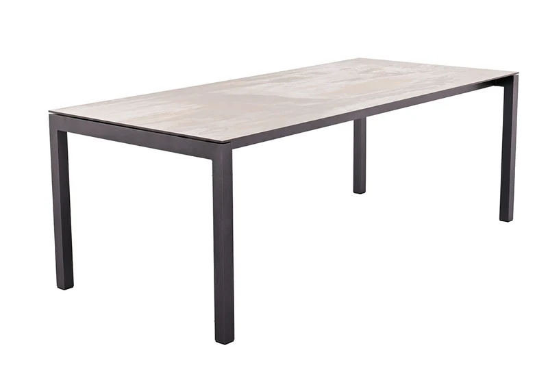 Zeo Living Gartentisch Nero 210 x 95cm Dekton/Aluminium