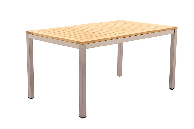 Zeo Living Auszugstisch Essence Teak Edelstahl 156/214 x 90cm