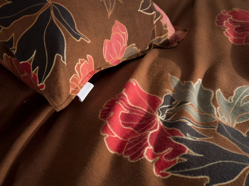 Heckett & Lane Bettwäsche-Set Flanell Francesco Orange