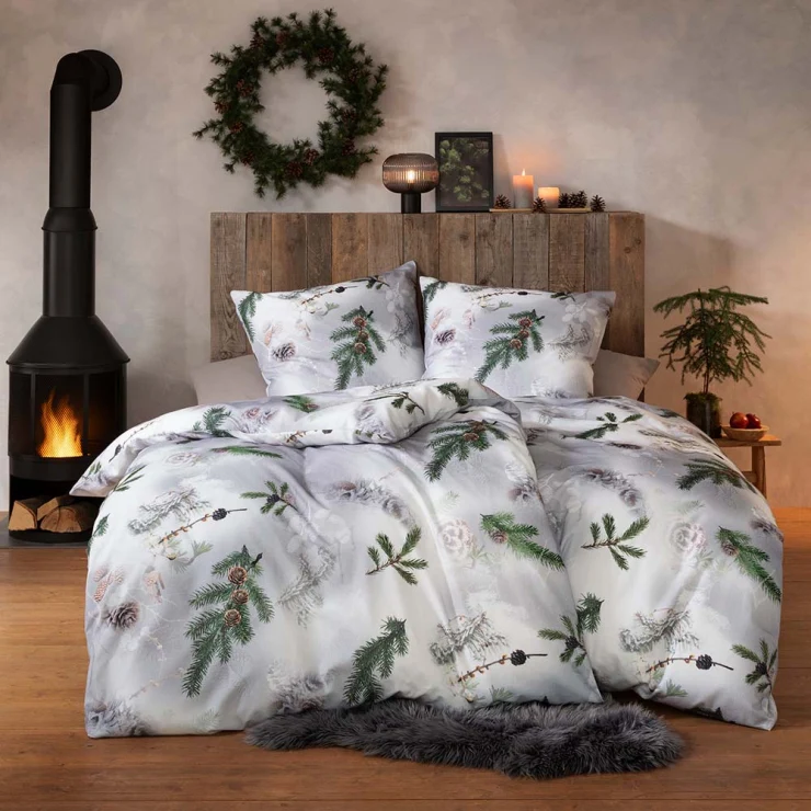 Estella Kuschelflanell Bettwäsche Tannenzweige Pine Twigs