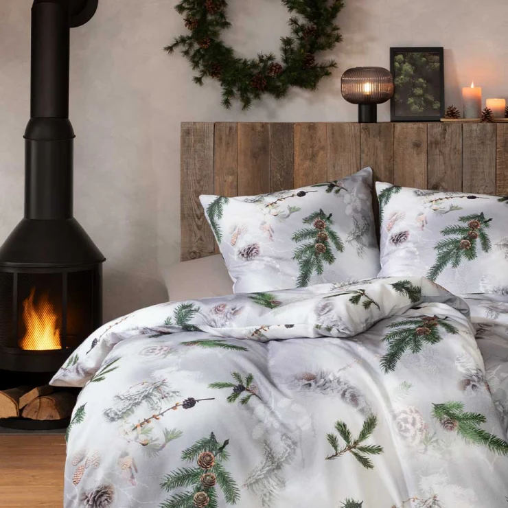 Estella Kuschelflanell Bettwäsche Tannenzweige Pine Twigs