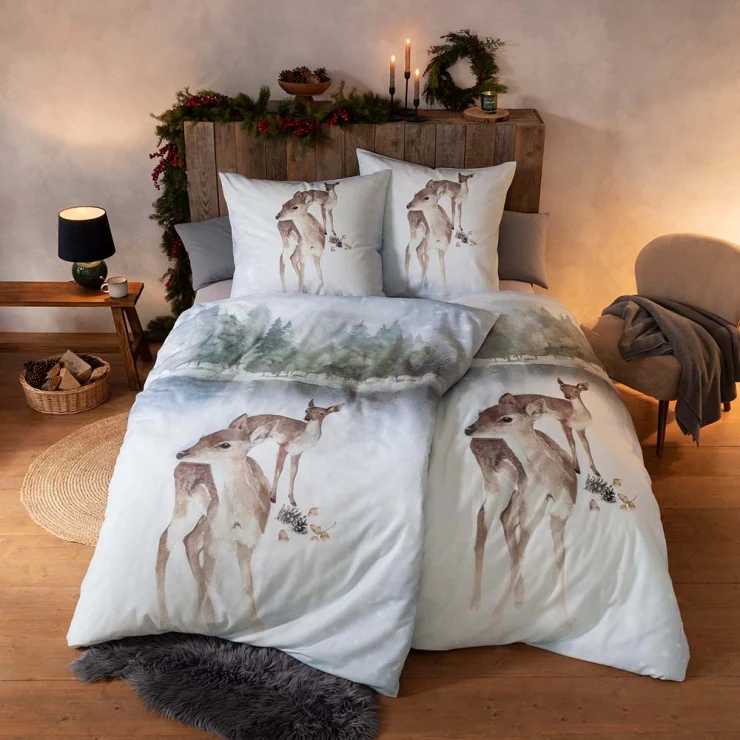 Estella Kuschelflanell Bettwäsche Iceland Rehen