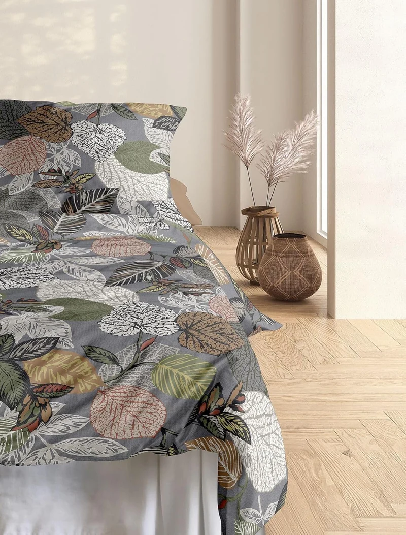 Irisette Mako-Satin Bettwäsche Wave Blätter 8561-11 -