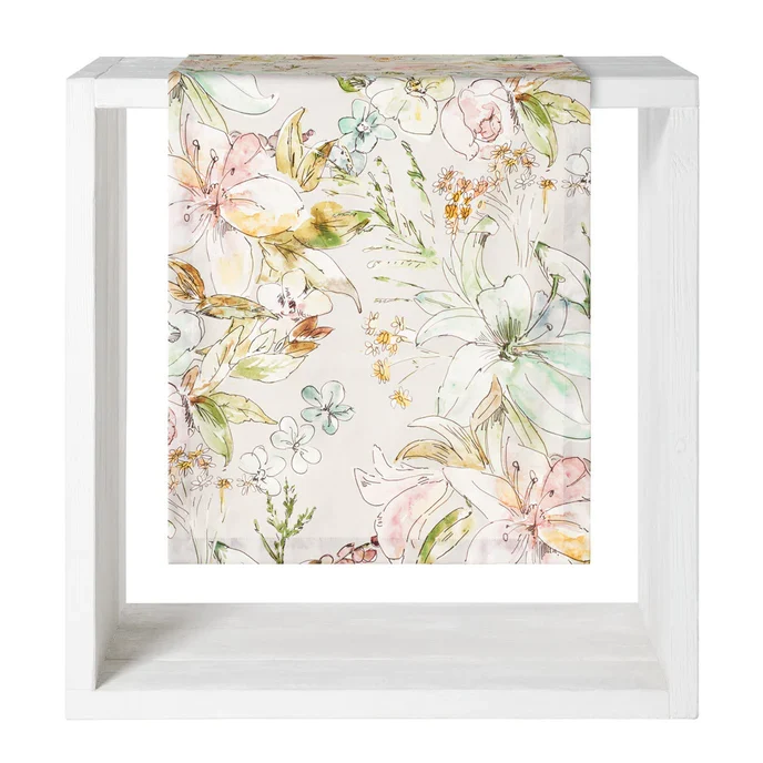 Proflax Mitteldecke Blumen 85x85cm pastell