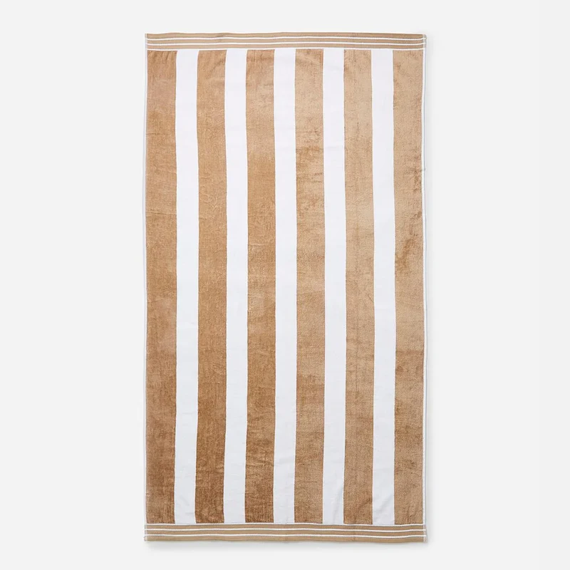 Zeo Living Strandtuch 100x180cm Cabana Beige
