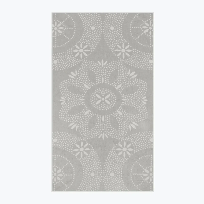 Zeo Living Frottiertuch mit Blumenmuster Grau