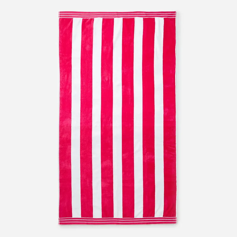 Zeo Living Strandtuch 100x180cm Streifen Pink