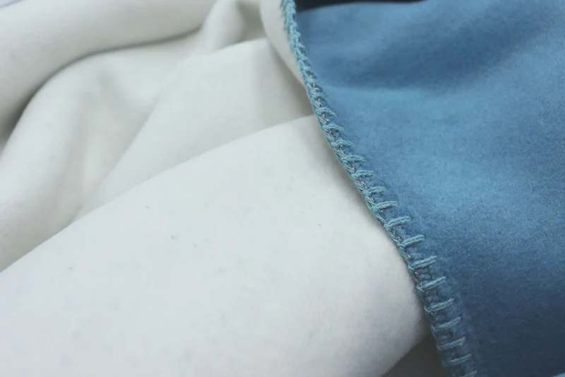 Biederlack Decke Duo Cotton 150x200cm blue-ecru