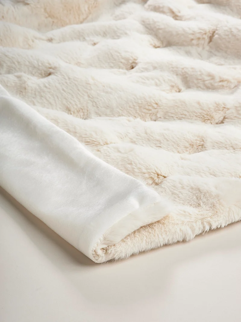 Starhome Webpelz-Decke Rhombus 150x200cm Creme