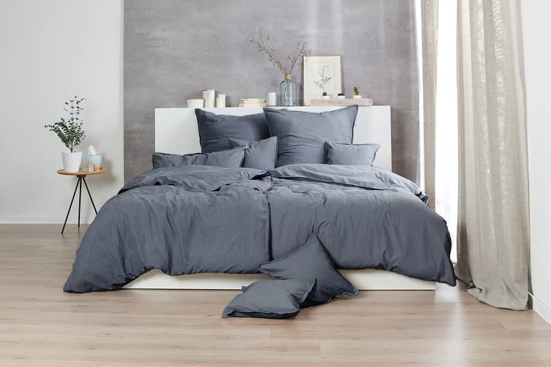 Zeo Living Bettwäsche Stonewashed mehrfarbig