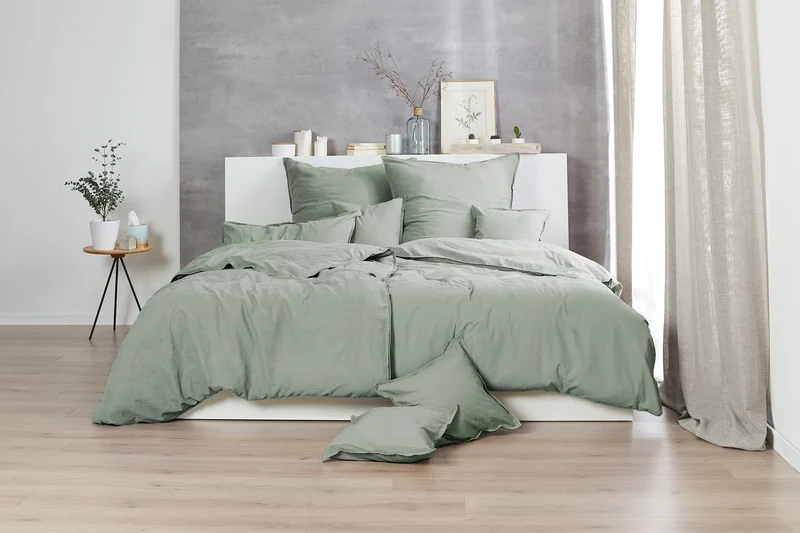 Zeo Living Bettwäsche Stonewashed mehrfarbig
