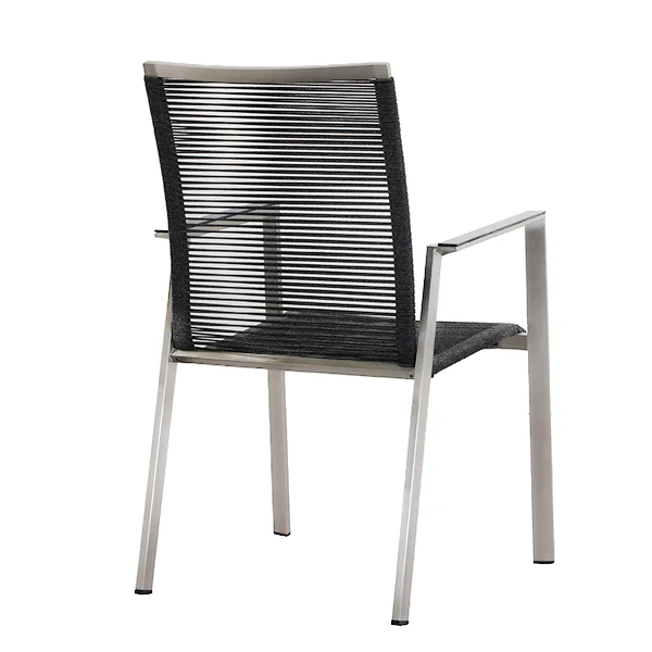 ZEO LIVING Chelsea Stapelstuhl Edelstahl Rope Anthrazit