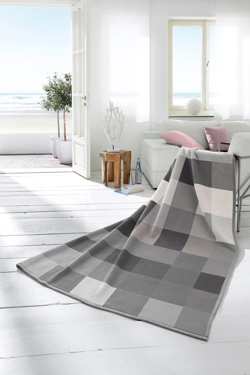 Biederlack Decke Check 150x200cm coal