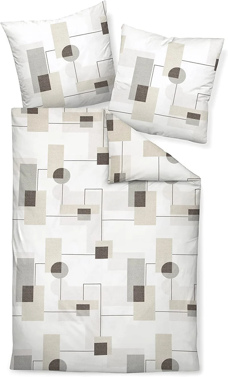 Janine Bettwäsche Biber Davos 65117-08 taupe