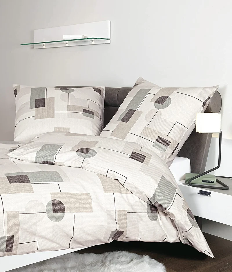 Janine Bettwäsche Biber Davos 65117-08 taupe