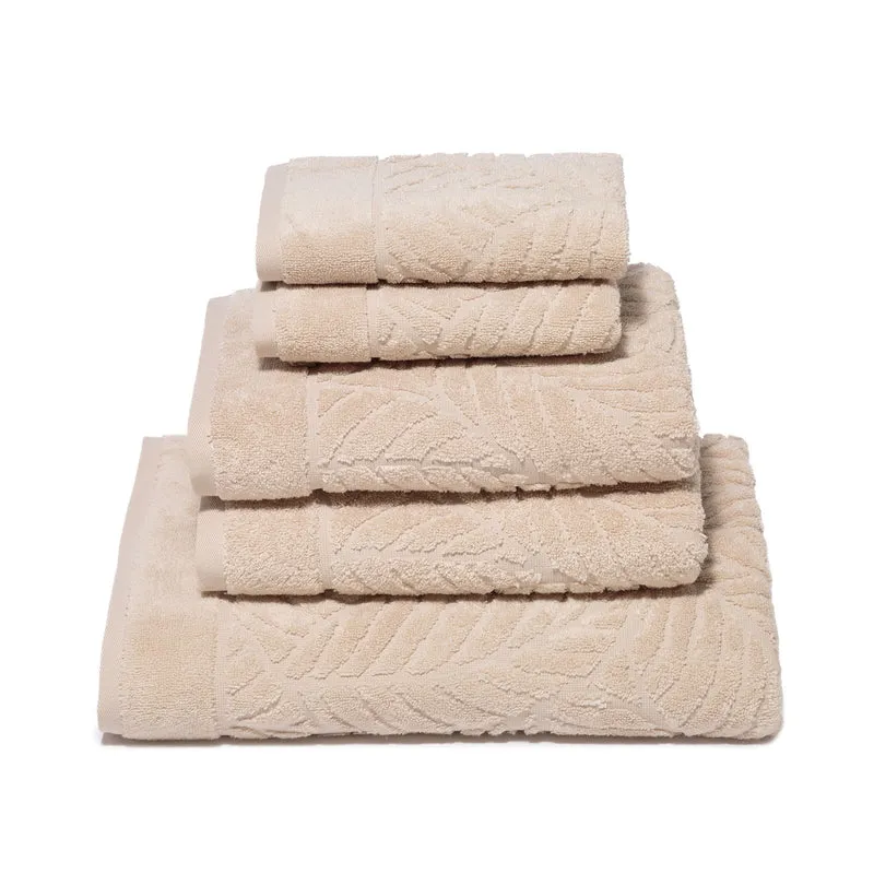 Set asciugamani in spugna foglie in Cotone 450 gr/mq