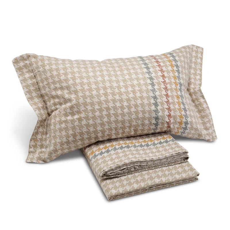 Completo Lenzuola in Flanella Checks Caleffi Geometrico